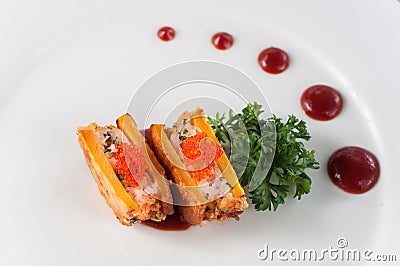 Seafood sweet potato,kaiseki Stock Photo