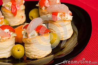 Seafood vol au vents Stock Photo