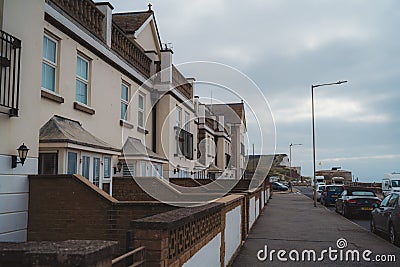 Seaford, East Sussex. Seaside houses at the Seford Beach Editorial Stock Photo