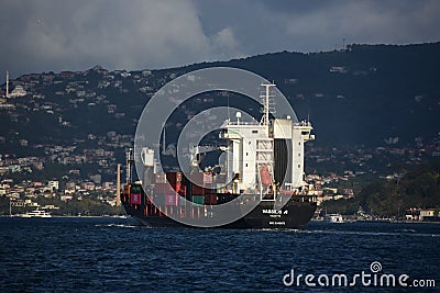 Cargo ship in istanbul Editorial Stock Photo