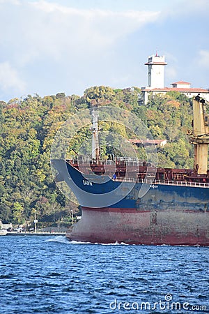 Cargo ship in istanbul Editorial Stock Photo