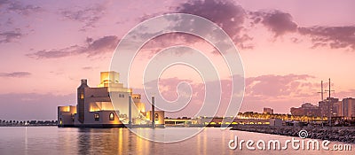 Seafront of Doha park and East Mound-Skyline view Stock Photo