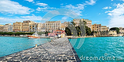 Seafront of Ortigia. Syracuse, Sicily, Italy Stock Photo