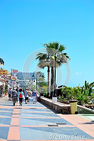 seafront promenade Torremolinos, Costa del Sol, Spain Editorial Stock Photo