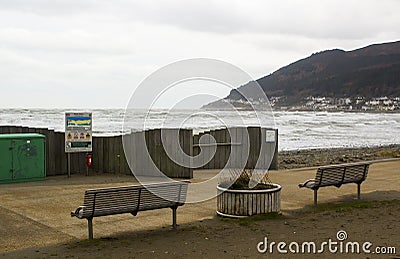 The seafront and public footpath at Newcastle County Down Editorial Stock Photo