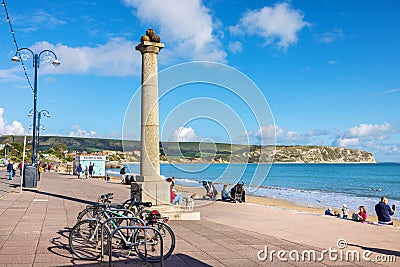 Seafront of Swanage. Dorset, England Editorial Stock Photo