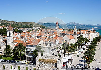 Trogir seafront promenade - Dalmatia, Croatia Editorial Stock Photo