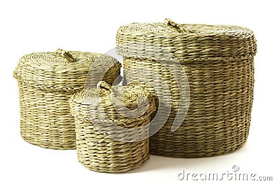 Seagrass basket set Stock Photo