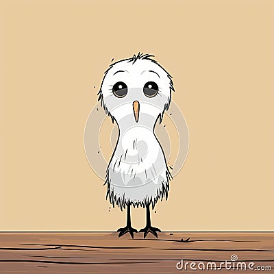 Seagull Dead Rabbit: A Cute And Minimalist Comic With Black Outlined Characters Stock Photo