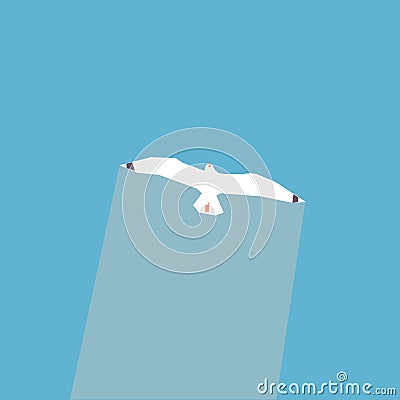 Seagull flying in the sky. vector Vector Illustration