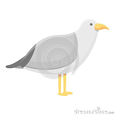 Seagull icon, cartoon style Vector Illustration