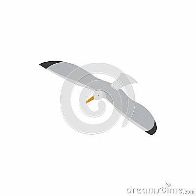 Seagull icon, isometric 3d style Vector Illustration