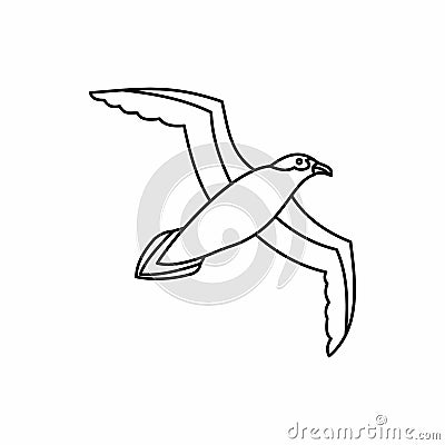 Seagull icon, outline style Cartoon Illustration