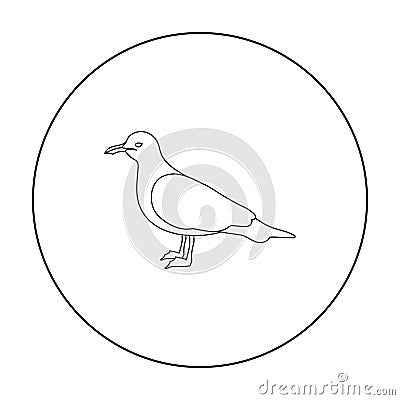 Seagull icon in outline style isolated on white background. Bird symbol stock vector illustration. Vector Illustration