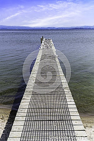 Seagulls on a pier Stock Photo