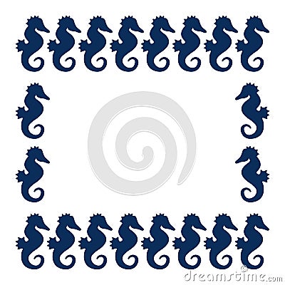 Seahorse frame Vector Illustration