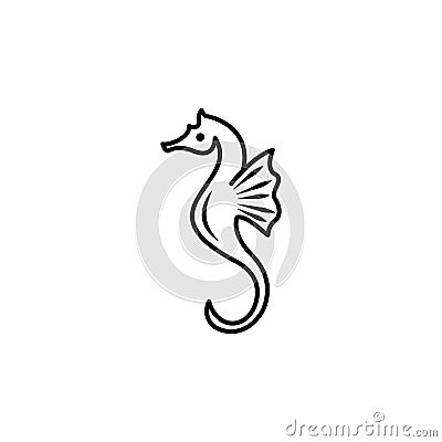 seahorse line icon. signs and symbols can be used for web, logo, mobile app, ui, ux Stock Photo