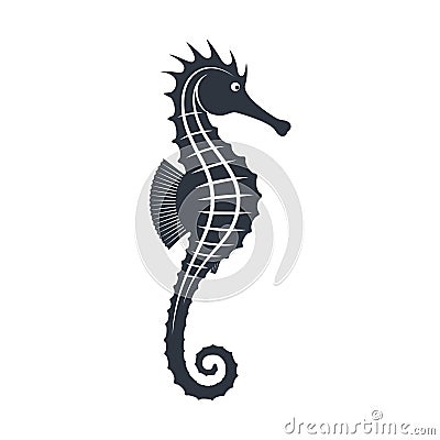 Seahorse graphic sign Cartoon Illustration