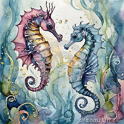 Seahorses Stock Photo