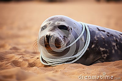 Seal beach. Generate Ai Stock Photo