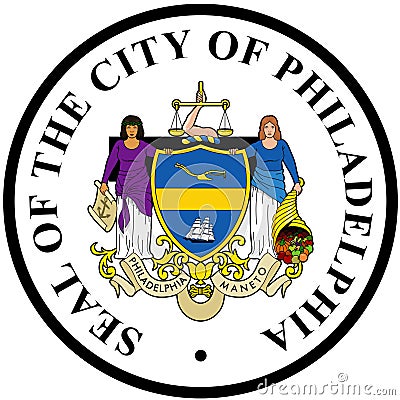 Seal of the city of Philadelphia. USA. Stock Photo