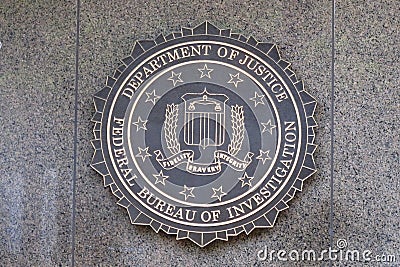 Seal of the Federal Bureau of Investigation in Washington, DC Editorial Stock Photo