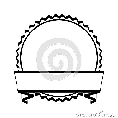 Seal frame with ribbon Vector Illustration