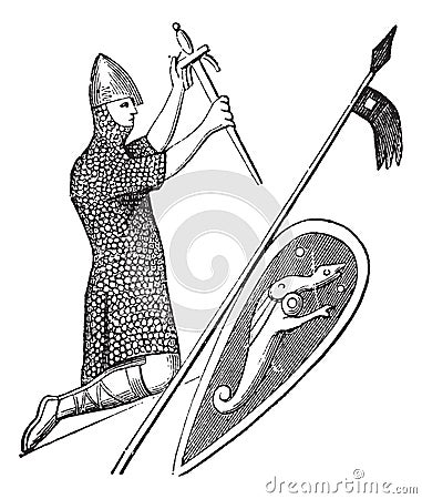 The seal of king william the conqueror vintage engraving Vector Illustration