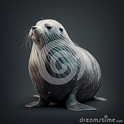 Sea Lion Full Body. Generative AI Stock Photo