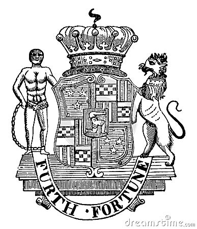 Seal of Lord Dunmore is a royal governor of Virginia, vintage engraving Vector Illustration