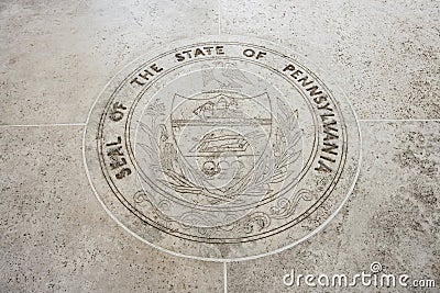 Seal of Pennsylvania in Fort Bonifacio, Manila, Philippines Editorial Stock Photo