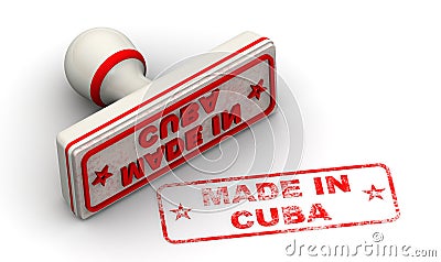 Made in Cuba. The seal Cartoon Illustration