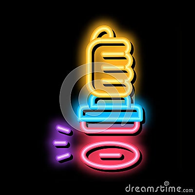 seal stamping on license neon glow icon illustration Vector Illustration