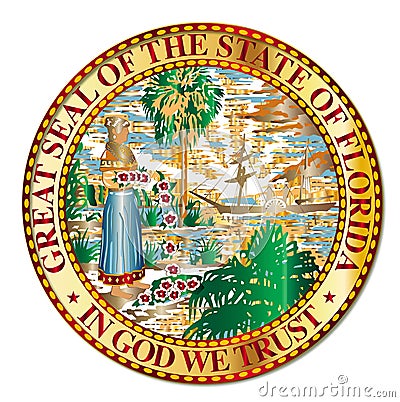 Metal Florida State Seal Vector Illustration