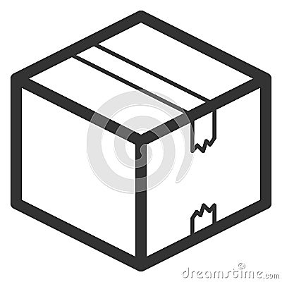 Sealed cardboard box icon. Shipping parcel linear symbol Vector Illustration