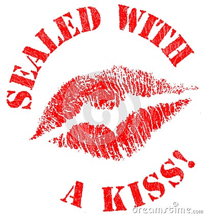 Sealed With a Kiss Stamp Stock Photo