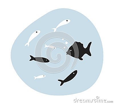Sealife underwater concept hero image Vector Illustration