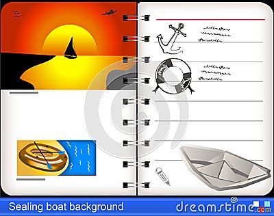 Sealing boat background Vector Illustration
