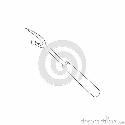 Seam ripper icon, outline style Vector Illustration