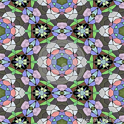 Seamlees kaleidoscope with many color, colorful abstract kaleidoscope with many ornaments Stock Photo