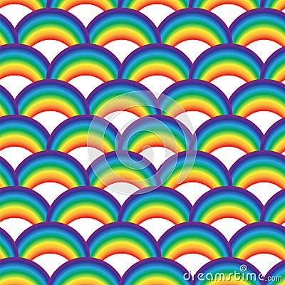 Seamles geometric pattern with colorful rainbows for textile. Stock Photo