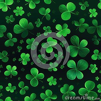 Seamles, Happy St Patrick's Day Background Holiday Illustration. Green Saint Patrick Generative AI design Stock Photo