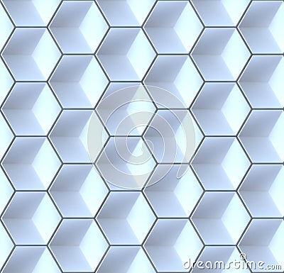 Seamles hexagonal abstract background 3D Cartoon Illustration