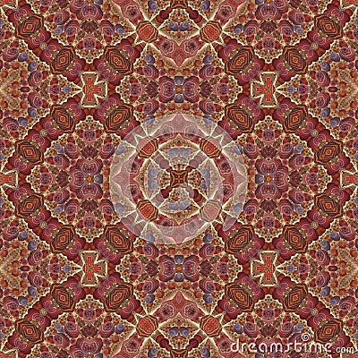 Seamles mosaic kaleidoscopic fractal in medieval style Stock Photo