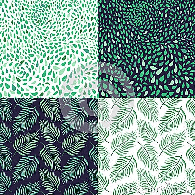 Seamles patterns collection with tropical design Vector Illustration