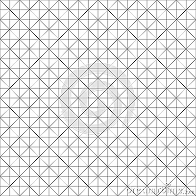 Seamlesly repeatable diagonal, oblique, slanting lines graph paper pattern. Slope, skew grid, mesh. Draft, drawing, plotting paper Vector Illustration