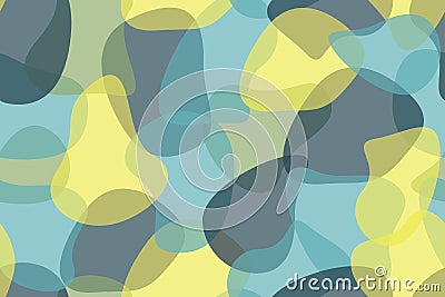 Seamless, abstract background pattern made with organic, transparent geometric shapes Vector Illustration