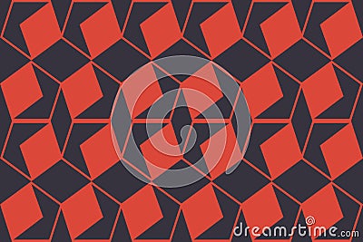 Seamless, abstract background pattern made with rhomboidal geometric shapes. Vector Illustration