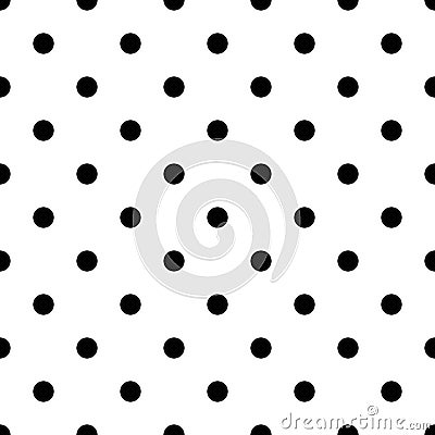 Seamless abstract black and white dot pattern - simple halftone vector background graphic from circles Vector Illustration