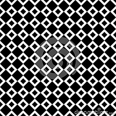 Seamless abstract black and white square pattern - halftone vector background from diagonal squares Vector Illustration
